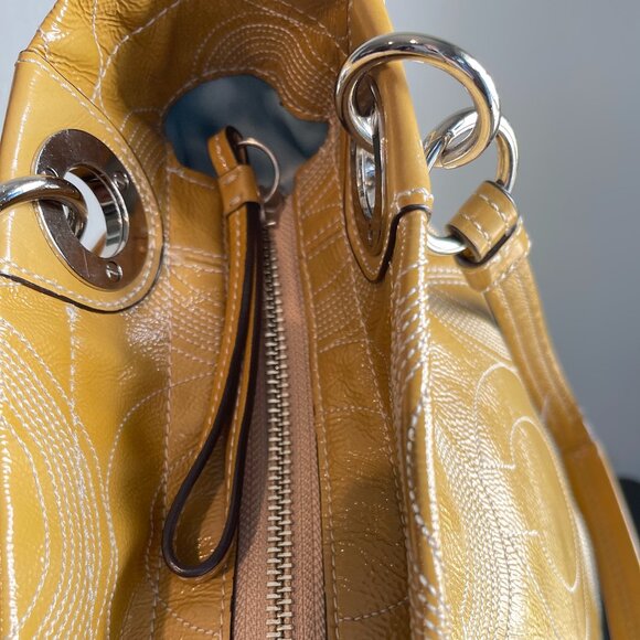 Coach 1941 Alex Gold Patent Leather Tote, Style 14265 - Gold - Preowned - Picture 12 of 16